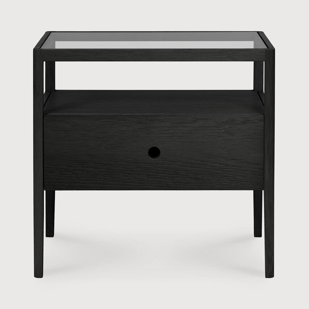 Spindle Bedside Table - Oak Black