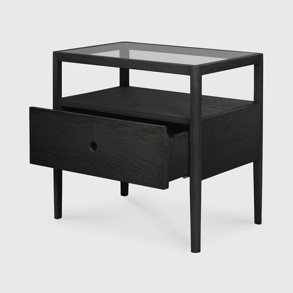 Spindle Bedside Table - Oak Black