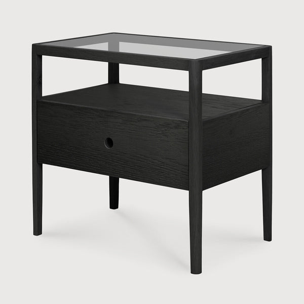 Spindle Bedside Table - Oak Black