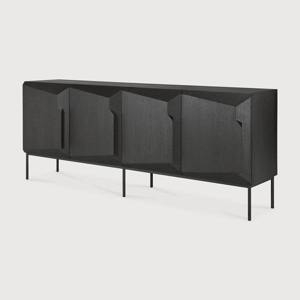 Stairs Sideboard - 4 Door - Oak Black