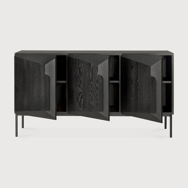 Stairs Sideboard - 3 Door - Oak Black