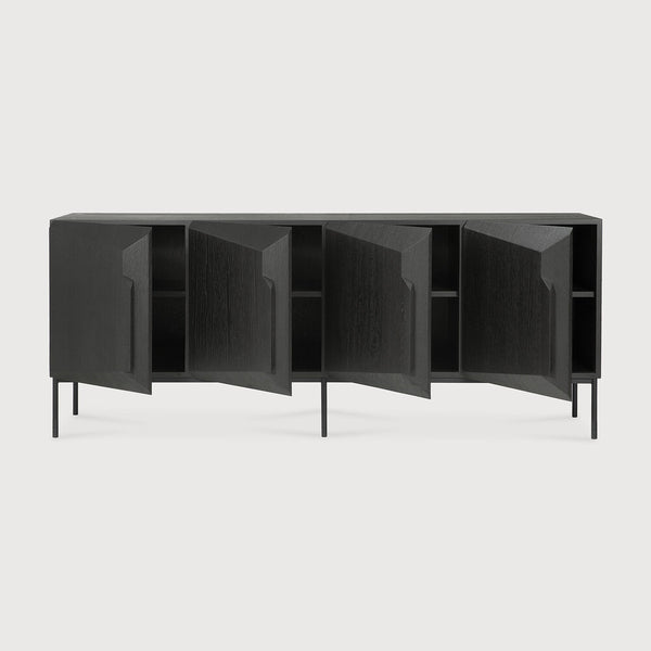 Stairs Sideboard - 4 Door - Oak Black