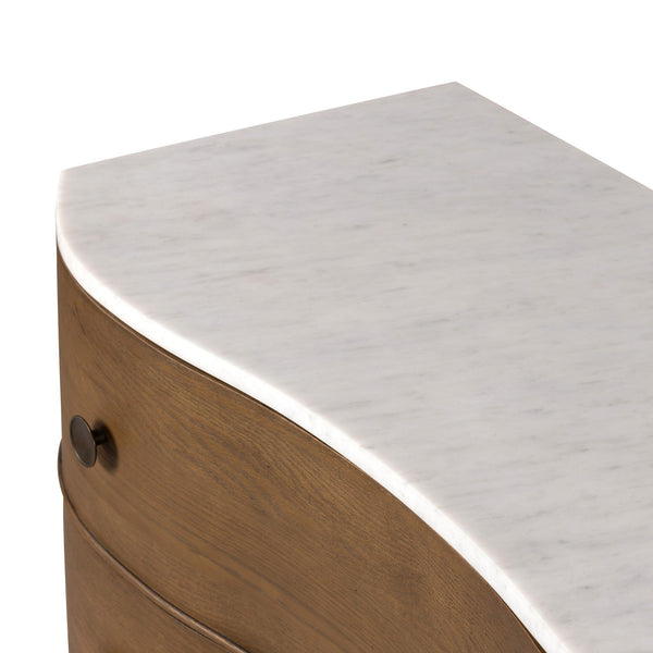 Tegan Marble Chest - Toasted Oak