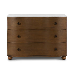 Tegan Marble Chest - Toasted Oak