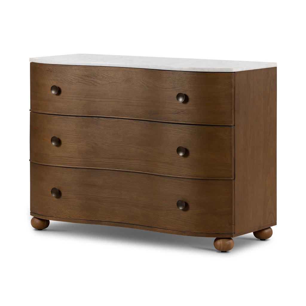 Tegan Marble Chest - Distressed Black