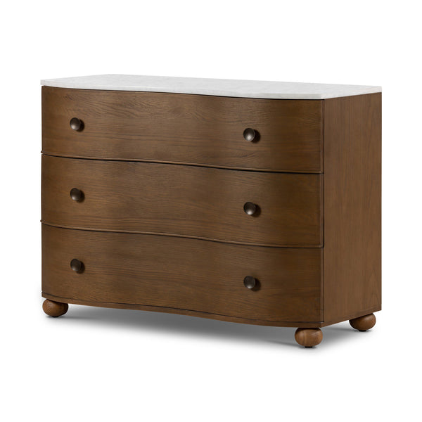 Tegan Marble Chest - Toasted Oak