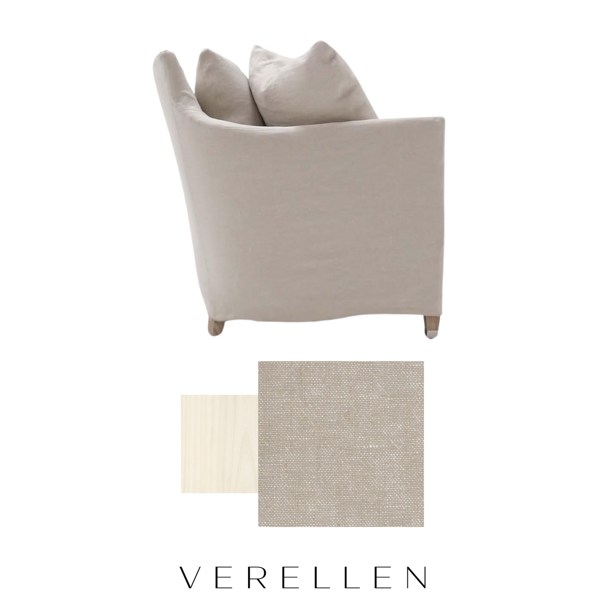 Victor Condo 86" Sofa - Cleary Flax/ Whitewash