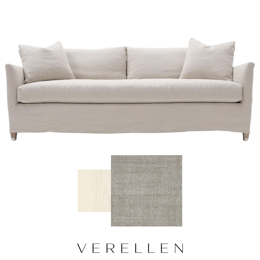Victor Condo 86" Sofa - Cleary Flax/ Whitewash