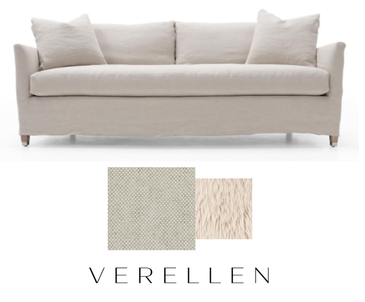 Victor Condo 86" Sofa - Shelter Performance Flax/Wheaton Linen