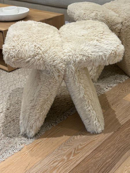 Butterfly Occasional Stool - Weaton Linen/ Whitewash