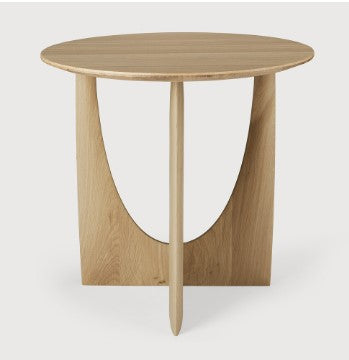 Geometric Side Table - Varnished Oak