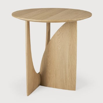 Geometric Side Table - Varnished Oak