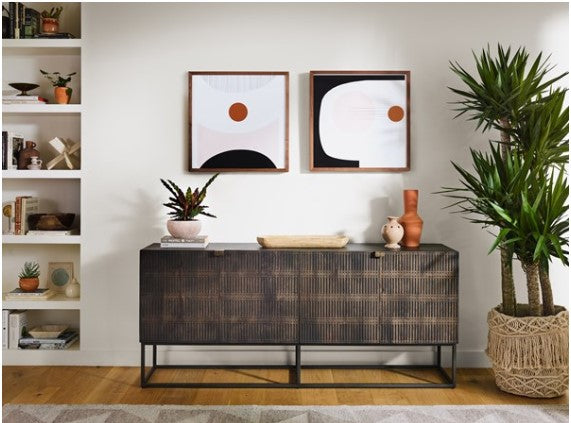 Kirby Sideboard - Carved Vintage Brown