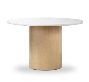 Pilar 48" Dining Table - White Marble