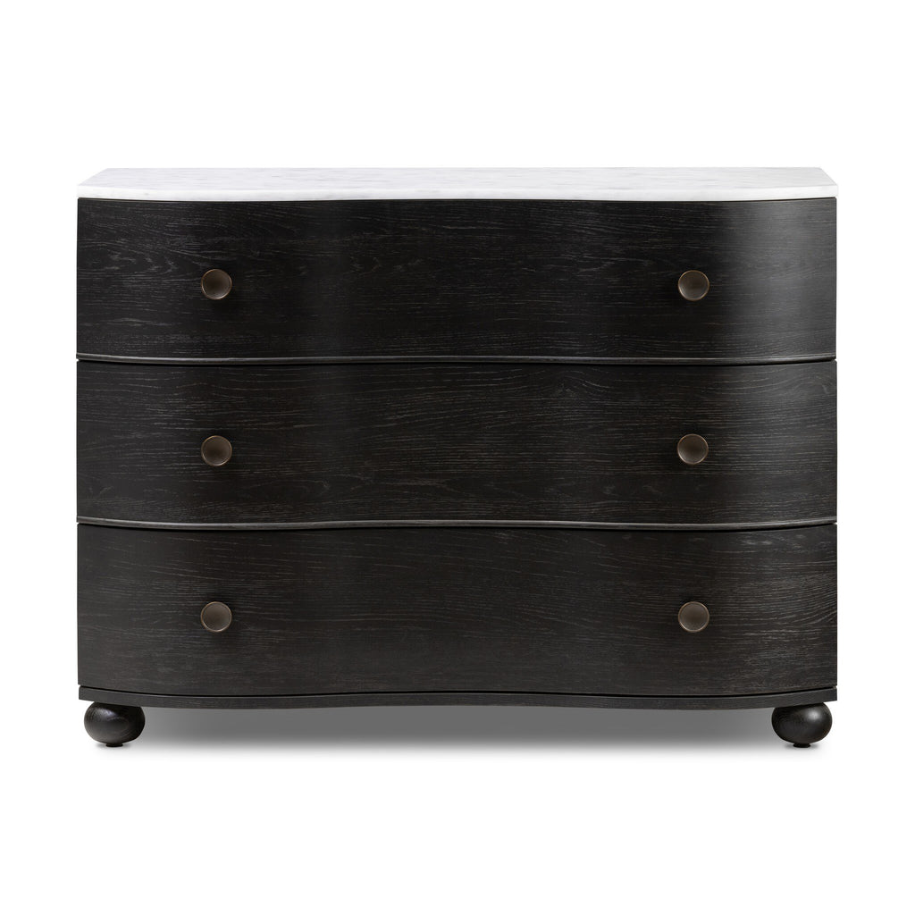 Tegan Marble Chest - Distressed Black