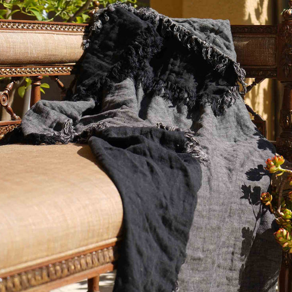 Abbey Throw - Charcoal