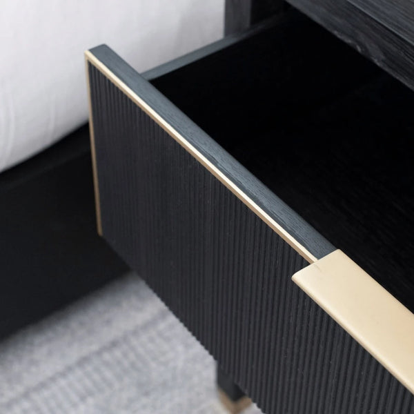 Clara Nightstand - Onyx/Brass