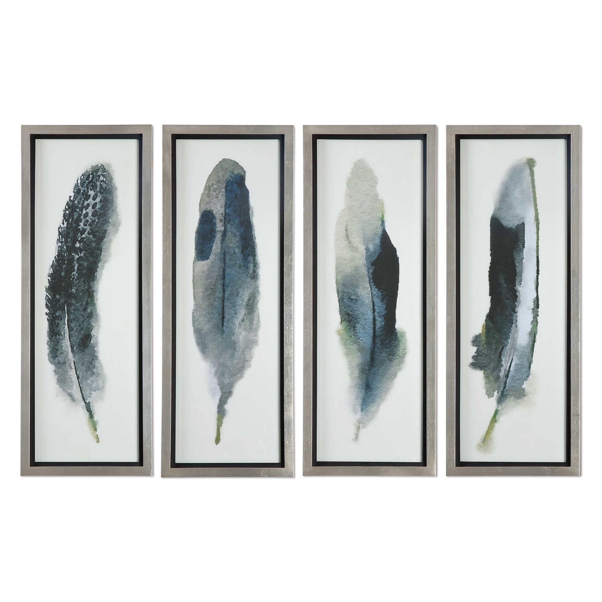 Feathered Framed Prints Set/4