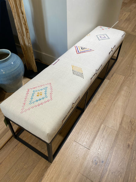 Cruz 72in Bench - Cream Kilim