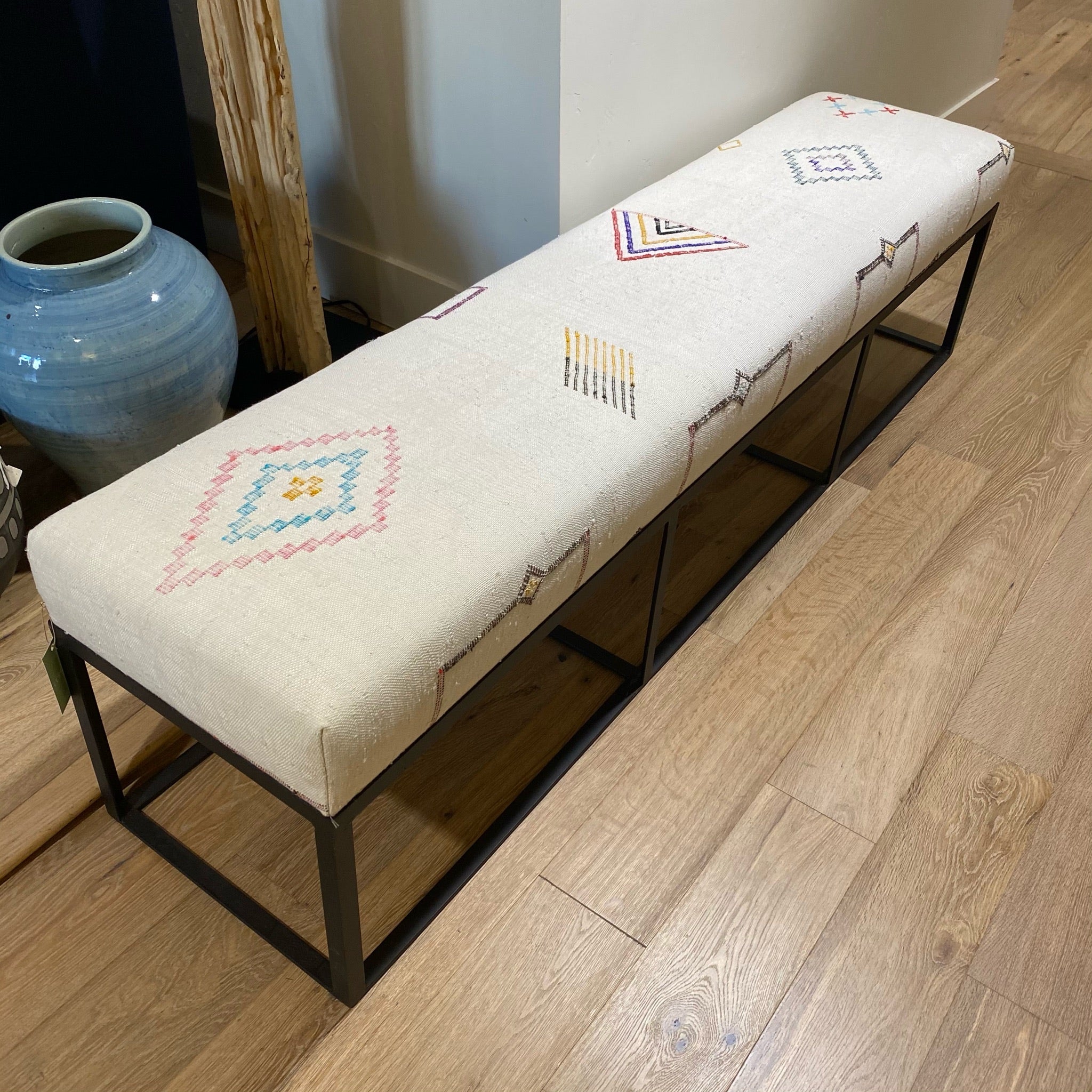 Cruz 72in Bench - Cream Kilim