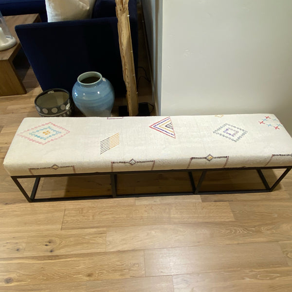 Cruz 72in Bench - Cream Kilim