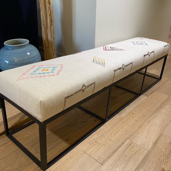 Cruz 72in Bench - Cream Kilim