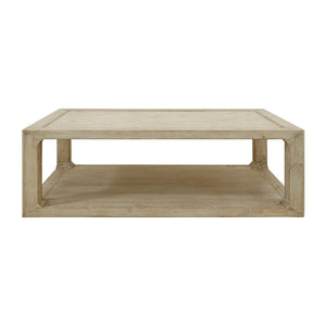 Malta Coffee Table with Rattan Top - Whitewash