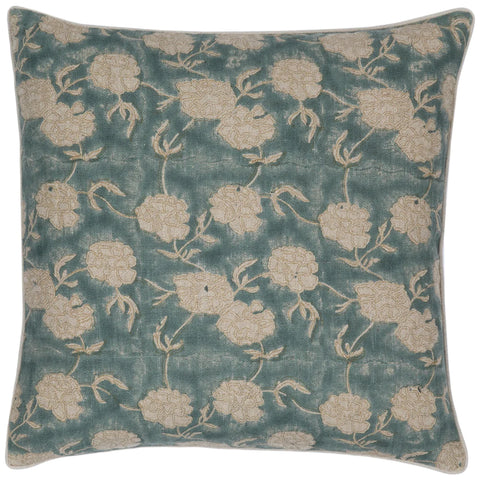 Modern Marigold Pillow - Teal