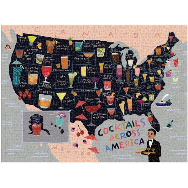 Cocktail Map of the USA 1000 Piece Puzzle