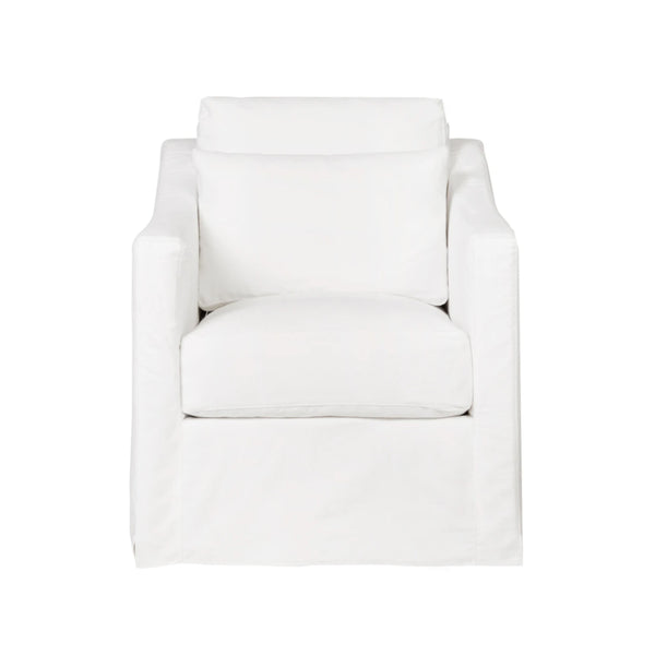 Rebecca Swivel Chair - Luna White