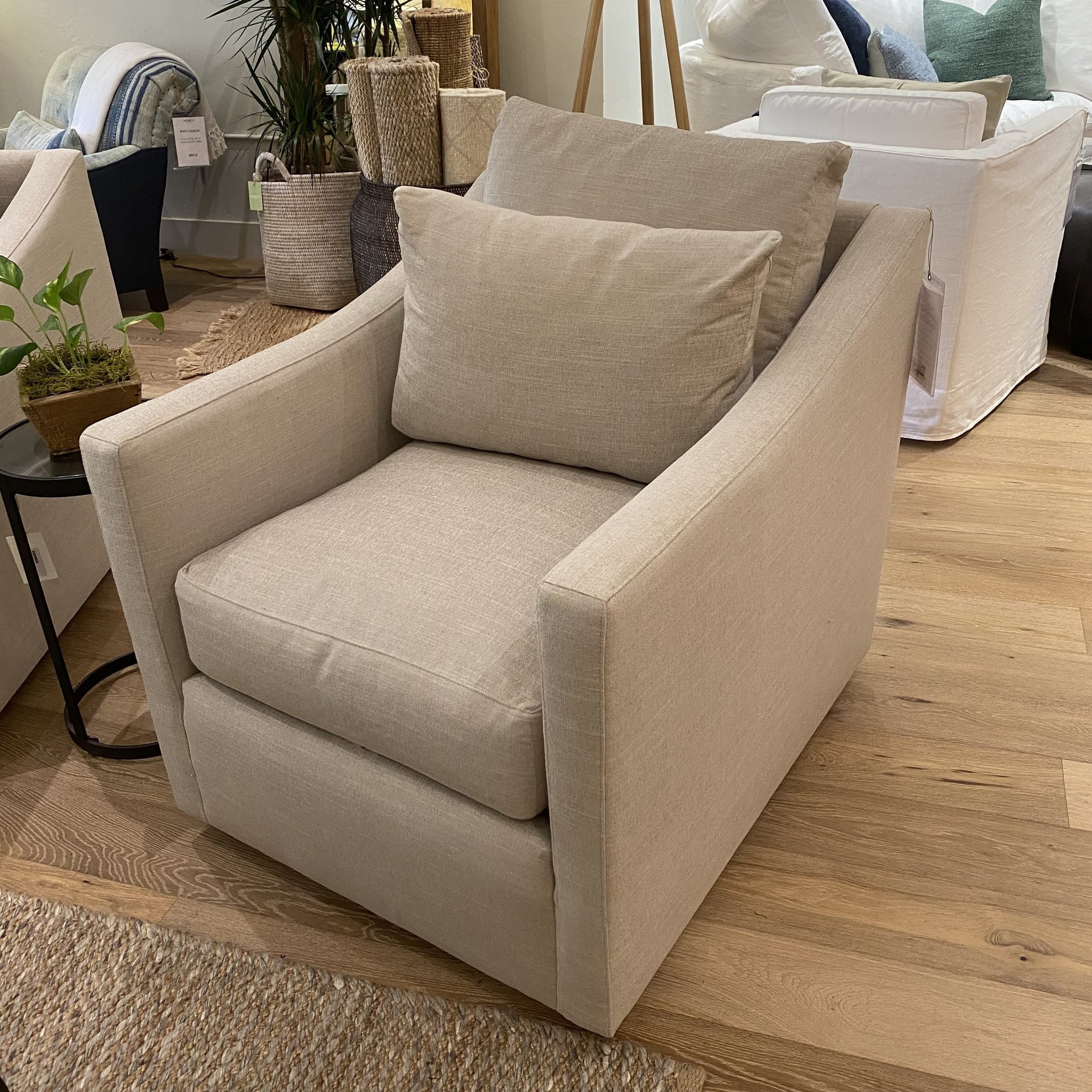 Rebecca Swivel Chair - Clayton Flax