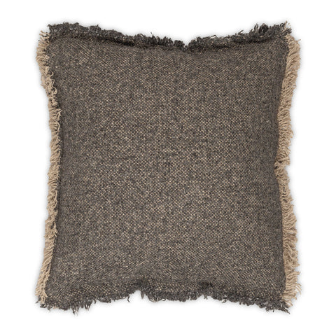 Riley Frayed Pillow - Charcoal