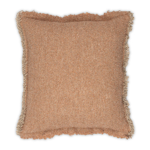 Riley Frayed Pillow - Coral