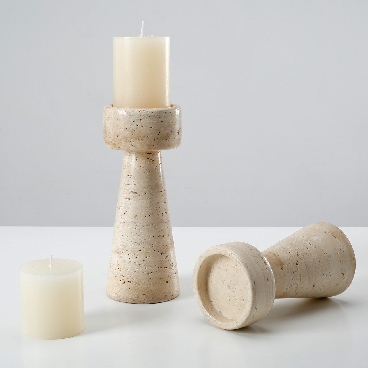 Travertine Candle Holder