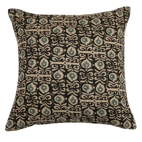 Zoe Pillow - Black on Beige