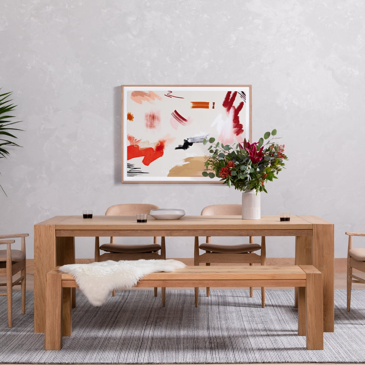 Caprice Dining Table - Light Oak Resin