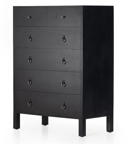 Isabelle Tall 6 Drawer Dresser - Black Wash