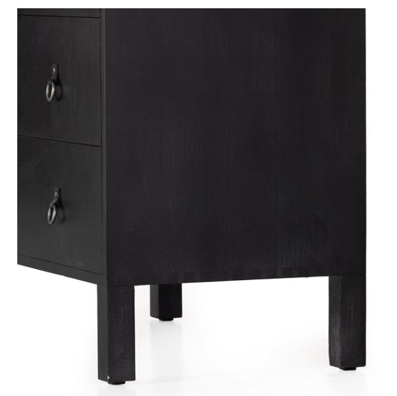 Isabelle Tall 6 Drawer Dresser - Black Wash