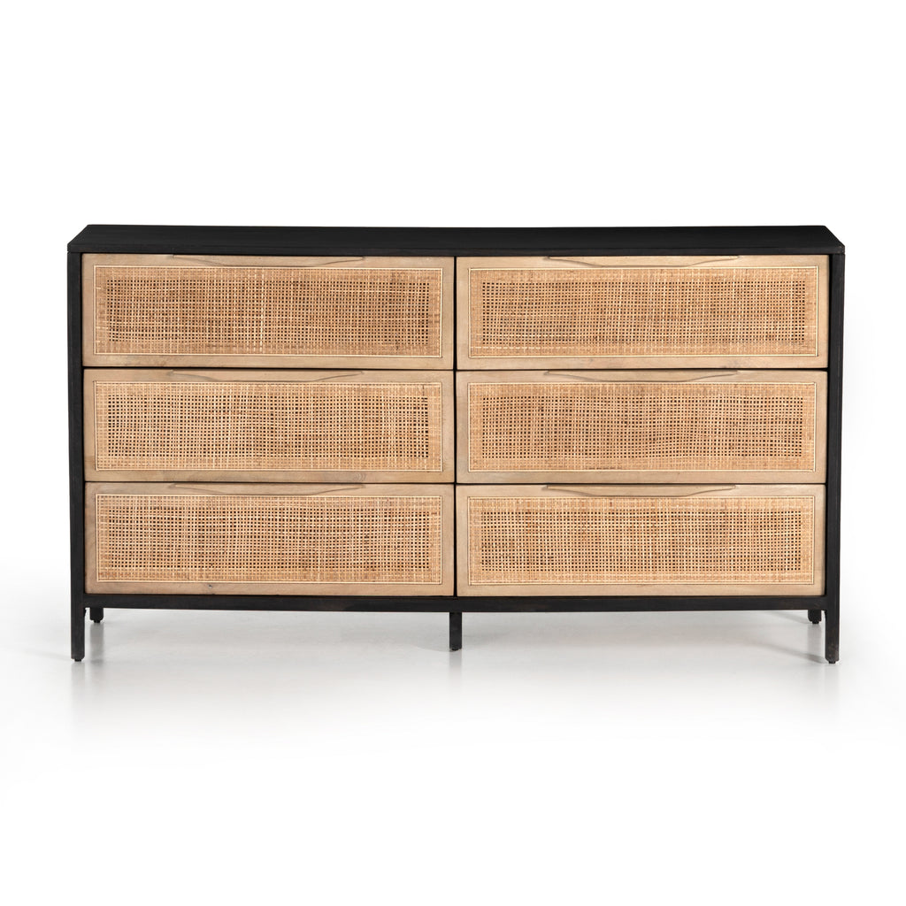 Melbourne 6 Drawer Dresser - Black & Natural