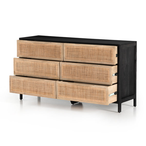 Melbourne 6 Drawer Dresser - Black & Natural Celadon House Melbourne 6 Drawer Dresser - Black & Natural Celadon House