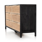 Melbourne 6 Drawer Dresser - Black & Natural