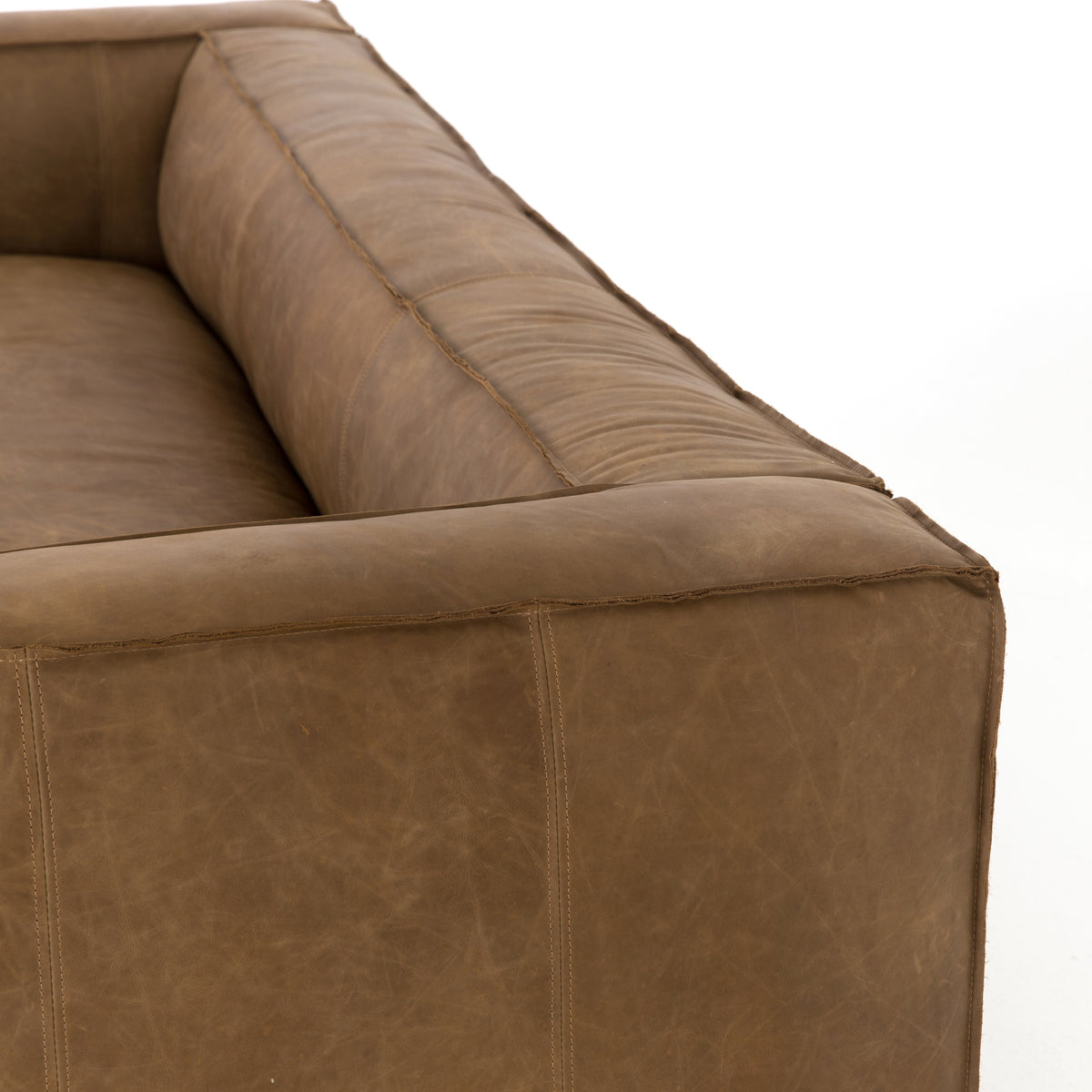 Naomi 99in Sofa - Caramel Leather