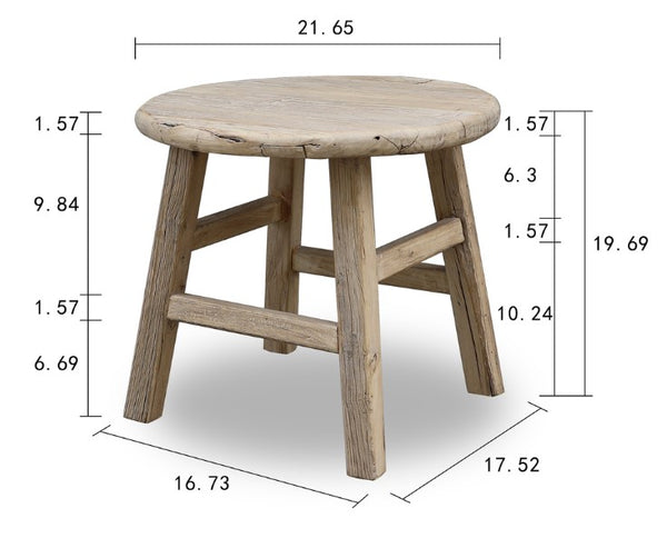 Round Side Table - Natural Elm