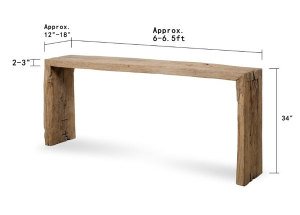 Weathered Waterfall Console Table